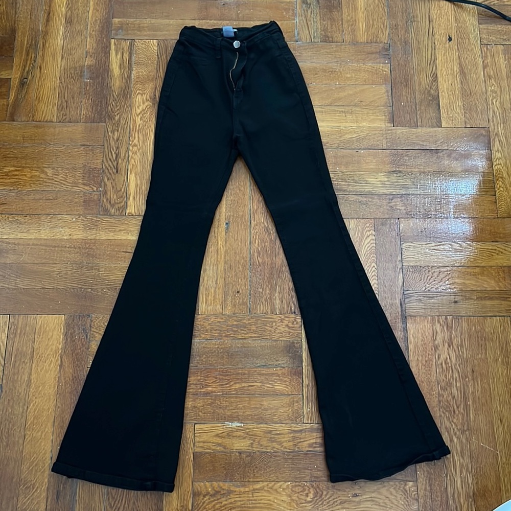 Black wide leg jeans